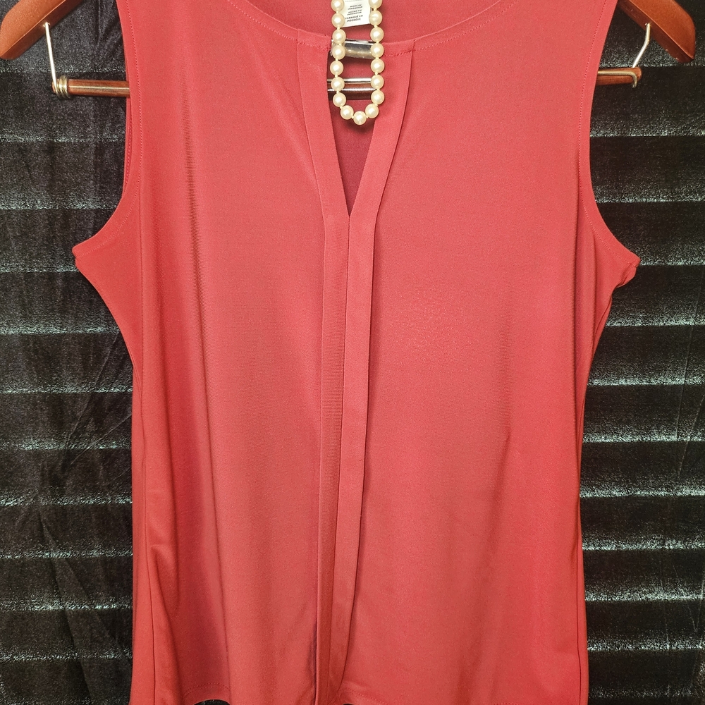 White House Black Market Vibrant Red Blouse
